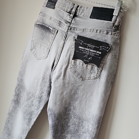 Men's Slim Straight Fit Gray Denim 30x30 - Picture 7 of 9